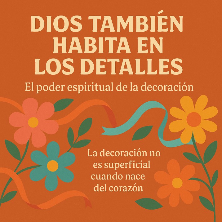 Dios también habita en los detalles con flores y cintas decorativas